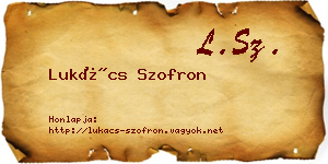 Lukács Szofron névjegykártya